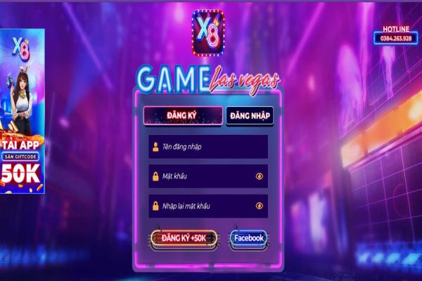 Giao diện game bài X8 club