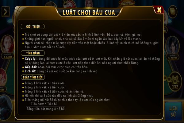 luật chơi bầu cua yo88