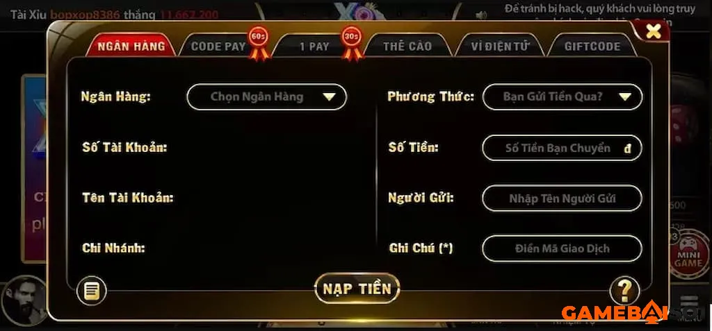 NẠP RÚT TIỀN X8 - CỔNG GAME X8